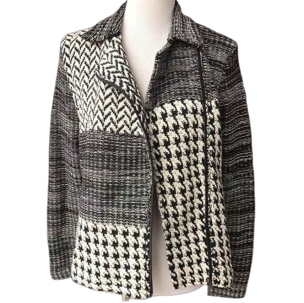 Chaps Monochrome Textured Woven Sweater Jacket